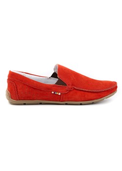 Buty męskie mokasyny skórzane 890 czerwone ze sklepu butyolivier w kategorii Mokasyny męskie - zdjęcie 162370883