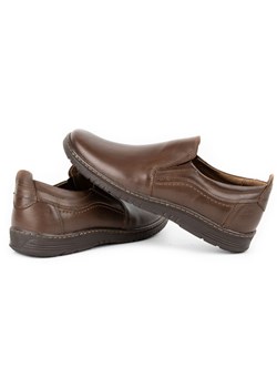 Buty męskie skórzane 727MP brązowe ze sklepu butyolivier w kategorii Półbuty męskie - zdjęcie 162371051