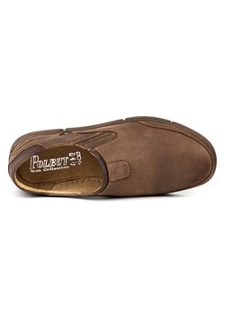 Buty męskie wsuwane skórzane J51 brązowe ze sklepu butyolivier w kategorii Półbuty męskie - zdjęcie 162371154