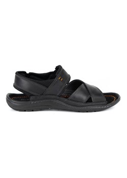 Sandały męskie skórzane 336GT czarne ze sklepu butyolivier w kategorii Sandały męskie - zdjęcie 162371173