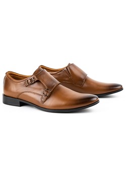 Skórzane buty wizytowe Monki 287LU jasny brąz ze sklepu butyolivier w kategorii Buty eleganckie męskie - zdjęcie 162371260