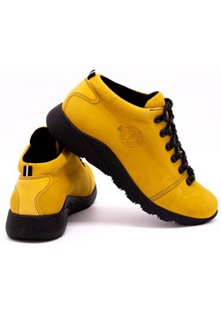 Damskie buty trekkingowe skóra 674BB musztarda ze sklepu butyolivier w kategorii Buty trekkingowe damskie - zdjęcie 162371323