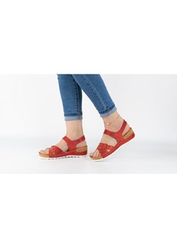 Wygodne sandały damskie skórzane 0620W czerwone ze sklepu butyolivier w kategorii Sandały damskie - zdjęcie 162371414