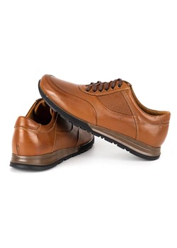 Buty męskie skórzane casual 902KNT brązowe ze sklepu butyolivier w kategorii Półbuty męskie - zdjęcie 162371421