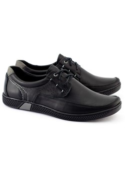 Buty męskie skórzane casual 911 czarne ze sklepu butyolivier w kategorii Półbuty męskie - zdjęcie 162371531