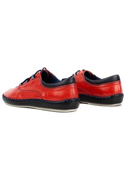Buty męskie skórzane casual 312K czerwony lico ze sklepu butyolivier w kategorii Półbuty męskie - zdjęcie 162371551