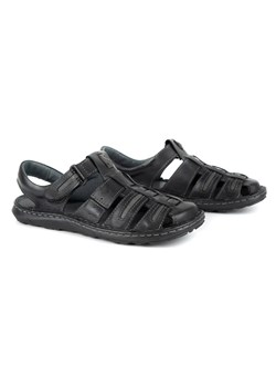 Sandały męskie skórzane na lato 230MA czarne ze sklepu butyolivier w kategorii Sandały męskie - zdjęcie 162371702