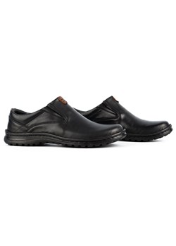 Buty męskie skórzane wsuwane 12KAM czarne ze sklepu butyolivier w kategorii Półbuty męskie - zdjęcie 162371712