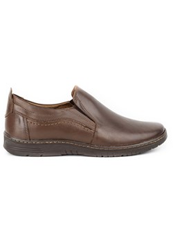 Buty męskie skórzane 727MP brązowe ze sklepu butyolivier w kategorii Półbuty męskie - zdjęcie 162372094