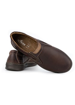Buty męskie skórzane wsuwane casual 284GT brązowe ze sklepu butyolivier w kategorii Półbuty męskie - zdjęcie 162372371