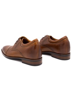 Buty męskie skórzane podwyższające wizytowe P45KB brązowe ze sklepu butyolivier w kategorii Buty eleganckie męskie - zdjęcie 162372682