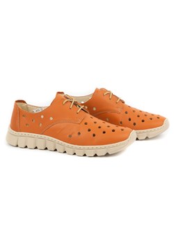 Półbuty damskie sneakersy skórzane 0692W pomarańczowe ze sklepu butyolivier w kategorii Półbuty damskie - zdjęcie 162373591