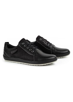 Buty męskie skórzane sznurowane KAMPOL 61 czarne ze sklepu butyolivier w kategorii Półbuty męskie - zdjęcie 162374243