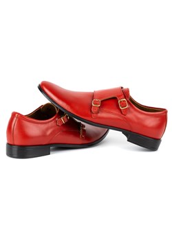 Skórzane buty wizytowe Monki 287LU czerwone ze sklepu butyolivier w kategorii Buty eleganckie męskie - zdjęcie 162374974