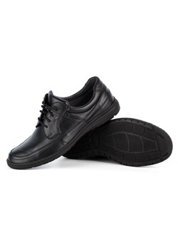 Buty męskie casual skórzane 0186W czarne ze sklepu butyolivier w kategorii Półbuty męskie - zdjęcie 162375802