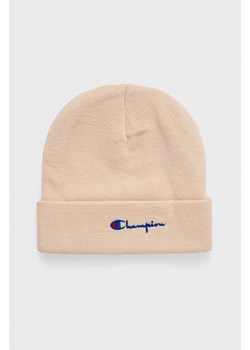 Champion czapka kolor beżowy z cienkiej dzianiny 805449-EM004 ze sklepu PRM w kategorii Czapki zimowe damskie - zdjęcie 162380623