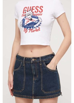 Guess Originals spódnica jeansowa kolor granatowy mini prosta ze sklepu ANSWEAR.com w kategorii Spódnice - zdjęcie 162393433