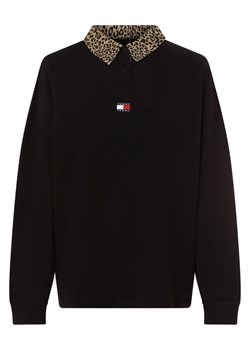 Tommy Jeans Damska bluza nierozpinana Kobiety Bawełna czarny jednolity ze sklepu vangraaf w kategorii Bluzki damskie - zdjęcie 162394342