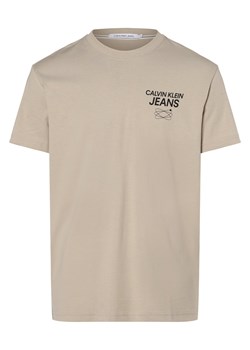 Calvin Klein Jeans T-shirt męski Mężczyźni Bawełna beżowy nadruk ze sklepu vangraaf w kategorii T-shirty męskie - zdjęcie 162394351