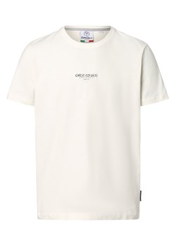 Carlo Colucci T-shirt męski Mężczyźni Bawełna écru jednolity ze sklepu vangraaf w kategorii T-shirty męskie - zdjęcie 162394361