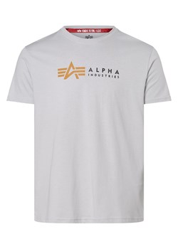 Alpha Industries T-shirt męski Mężczyźni Bawełna jasny szary nadruk ze sklepu vangraaf w kategorii T-shirty męskie - zdjęcie 162394373