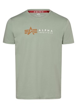 Alpha Industries T-shirt męski Mężczyźni Bawełna seledynowy nadruk ze sklepu vangraaf w kategorii T-shirty męskie - zdjęcie 162394374