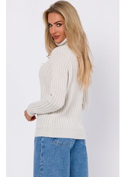 Sweter z golfem w kolorze kości słoniowej M771, Kolor kość słoniowa, Rozmiar L/XL, MOE ze sklepu Primodo w kategorii Swetry damskie - zdjęcie 162397871
