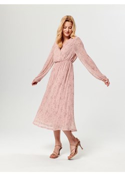 Sinsay - Sukienka midi ze wzorem - różowy ze sklepu Sinsay w kategorii Sukienki - zdjęcie 162410703