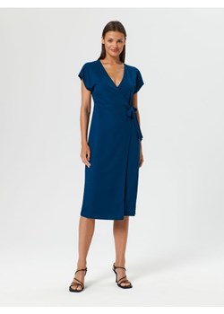 Sinsay - Sukienka midi z wiązaniem - niebieski ze sklepu Sinsay w kategorii Sukienki - zdjęcie 162410713