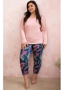 Taro piżama damska w kolorze pudrowego różu plus size Vivian 3013, Kolor róż pudrowy-wzór, Rozmiar XXL, Taro ze sklepu Intymna w kategorii Piżamy damskie - zdjęcie 162411430