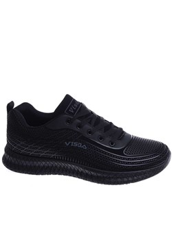Sznurowane męskie czarne buty sportowe /D9-1 14855 S399/ ze sklepu Pantofelek24.pl w kategorii Buty sportowe męskie - zdjęcie 162412981