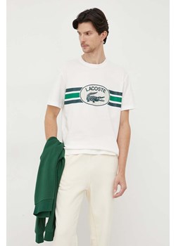 Lacoste t-shirt bawełniany kolor beżowy z nadrukiem ze sklepu ANSWEAR.com w kategorii T-shirty męskie - zdjęcie 162415641