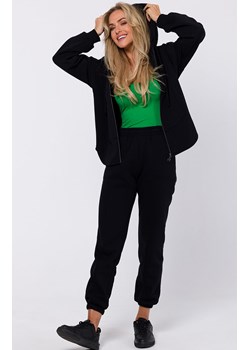 Bluza z kapturem zasuwana na zamek czarna M761, Kolor czarny, Rozmiar L/XL, MOE ze sklepu Primodo w kategorii Bluzy damskie - zdjęcie 162419533