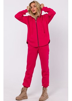 Bluza z kapturem zasuwana na zamek malinowa M761, Kolor malinowy, Rozmiar L/XL, MOE ze sklepu Primodo w kategorii Bluzy damskie - zdjęcie 162419542