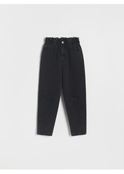 Reserved - Jeansy baggy z przetarciami - czarny ze sklepu Reserved w kategorii Spodnie dziewczęce - zdjęcie 162422113