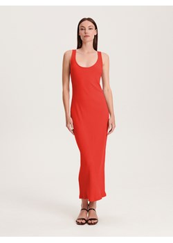 Reserved - Sukienka z prążkowanej dzianiny - czerwony ze sklepu Reserved w kategorii Sukienki - zdjęcie 162425363