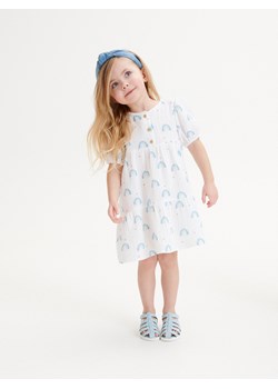 Reserved - Bawełniana sukienka z nadrukiem - biały ze sklepu Reserved w kategorii Sukienki niemowlęce - zdjęcie 162426292
