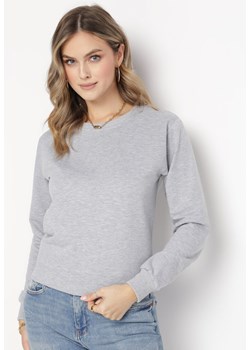 Szara Bluzka Bluza z Długim Rękawem Sikeba ze sklepu Born2be Odzież w kategorii Bluzy damskie - zdjęcie 162488393