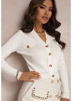 Biały Kardigan Xoc ze sklepu Renee odzież w kategorii Swetry damskie - zdjęcie 162488441