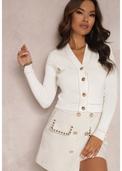 Biały Kardigan Xoc ze sklepu Renee odzież w kategorii Swetry damskie - zdjęcie 162488442