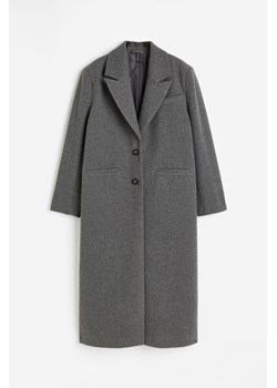 H & M - Jednorzędowy płaszcz - Szary ze sklepu H&M w kategorii Płaszcze damskie - zdjęcie 162490291