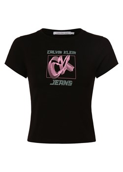 Calvin Klein Jeans T-shirt damski Kobiety Bawełna czarny nadruk ze sklepu vangraaf w kategorii Bluzki damskie - zdjęcie 162495534