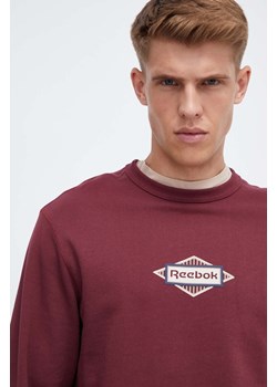 Reebok Classic bluza bawełniana męska kolor bordowy z nadrukiem ze sklepu ANSWEAR.com w kategorii Bluzy męskie - zdjęcie 162503624