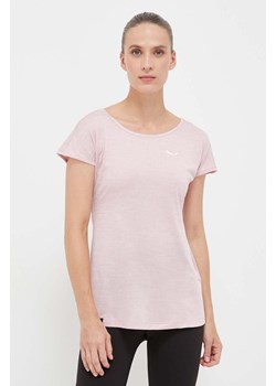Salewa t-shirt sportowy Puez Melange Dry kolor różowy 00-0000026538 ze sklepu ANSWEAR.com w kategorii Bluzki damskie - zdjęcie 162504033