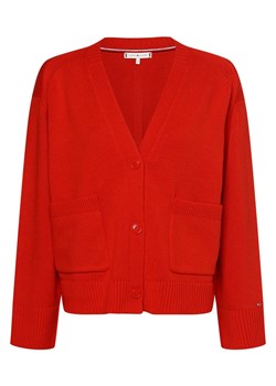 Tommy Hilfiger Kardigan damski Kobiety Wełna czerwony jednolity ze sklepu vangraaf w kategorii Swetry damskie - zdjęcie 162505084