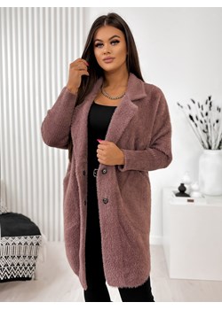 płaszcz alpaka slawa brązowy one size ze sklepu UBRA w kategorii Płaszcze damskie - zdjęcie 162508591