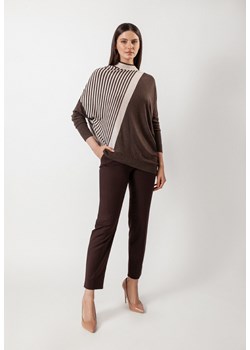 Asymetryczna tunika w brązowe paski ze sklepu Molton w kategorii Swetry damskie - zdjęcie 162510943