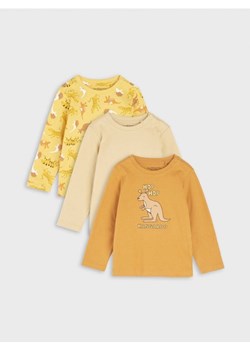 Sinsay - Koszulki 3 pack - żółty ze sklepu Sinsay w kategorii Kaftaniki i bluzki - zdjęcie 162513101