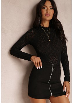 Czarna Spódnica Trapezowa z Suwakiem Afira ze sklepu Renee odzież w kategorii Spódnice - zdjęcie 162514682
