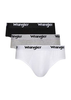 Wrangler 3-pack bawełniane slipy męskie Norrie, Kolor biało-szaro-czarny, Rozmiar M, Wrangler ze sklepu Intymna w kategorii Majtki męskie - zdjęcie 162514923